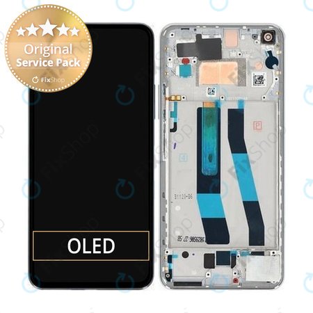 Xiaomi 11 Lite 5G NE 2109119DG 2107119DC - LCD zaslon + zaslon osjetljiv na dodir + okvir (Snježna bijela) - 5600040K9D00 Originalni servisni paket