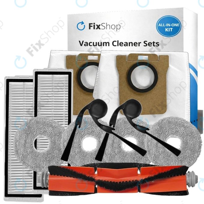 Set rezervnih dijelova za Xiaomi Robot Vacuum 5, 5 Pro (1x Glavna četka, 2x Filter, 2x Bočna četka, 4x Krpa za brisanje, 2x Vrećica za prašinu)