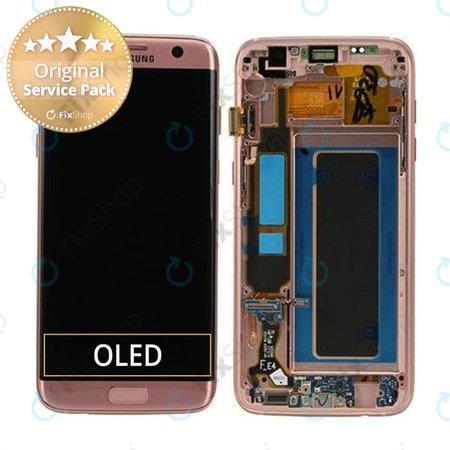 Samsung Galaxy S7 Edge G935F - LCD zaslon + zaslon osjetljiv na dodir + okvir (roza zlatna) - GH97-18533E, GH97-18594E, GH97-18767E Originalni servisni paket