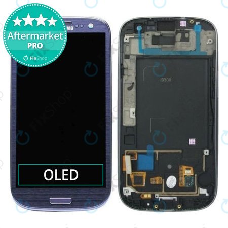 Samsung Galaxy S3 i9300 - LCD zaslon + zaslon osjetljiv na dodir + okvir OLED (šljunčano plava)