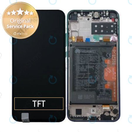 Huawei P40 Lite E - LCD zaslon + zaslon osjetljiv na dodir + okvir + baterija (Aurora Blue) - 02353FMX