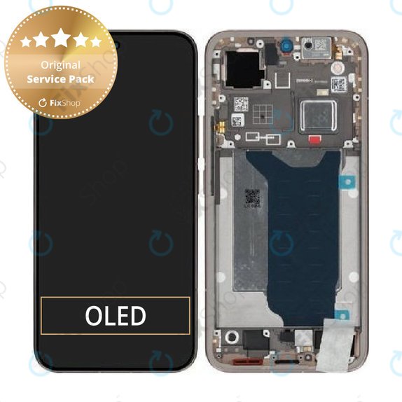 Zaslon za Xiaomi 15T Pro 5G, Mocha Gold, Dodirni ekran s okvirom, 5600060O12U00, Genuine Service Pack