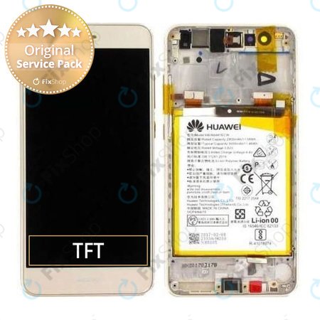 Huawei P10 Lite - LCD zaslon + zaslon osjetljiv na dodir + okvir + baterija (Platinum Gold) - 02351FSN