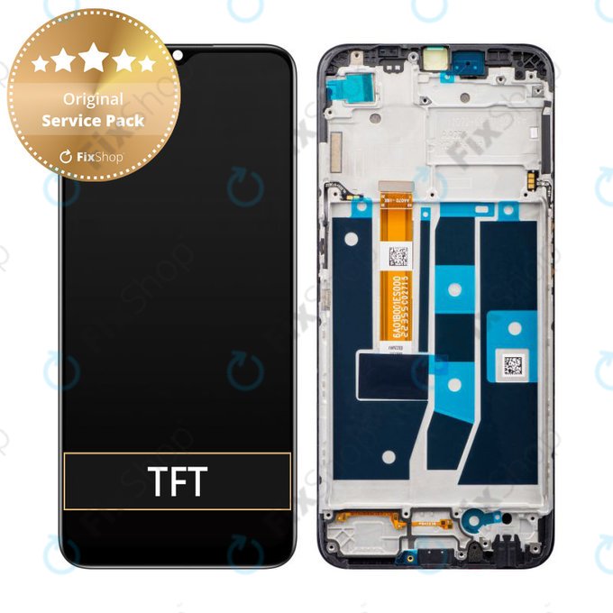 Oppo A54s CPH2273 - LCD zaslon + zaslon osjetljiv na dodir + okvir (crni) - 4908020 Originalni servisni paket