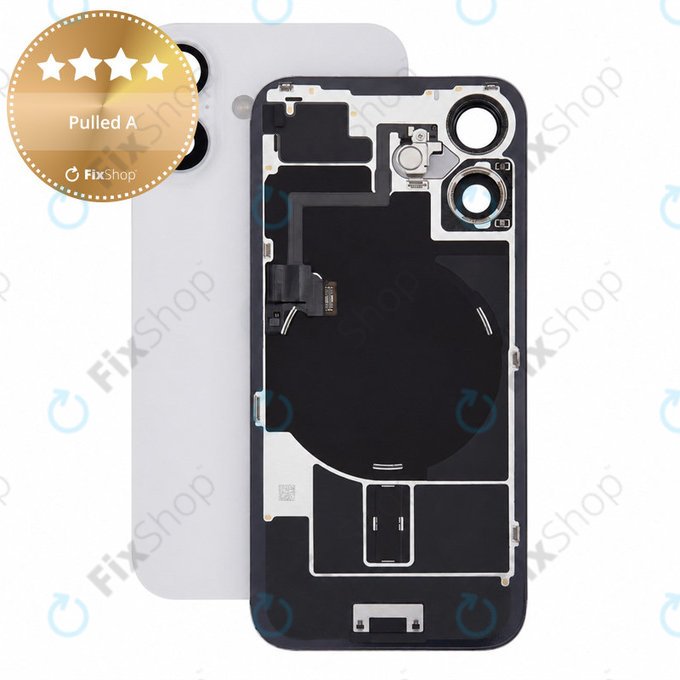 Staklo stražnjeg kućišta za iPhone 16, White, Pulled A