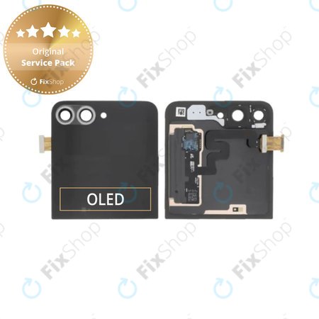 Samsung Galaxy Z Flip 6 F741B - LCD zaslon + zaslon osjetljiv na dodir + okvir (vanjski) (Crafted Black) - GH97-30012E Genuine Service Pack