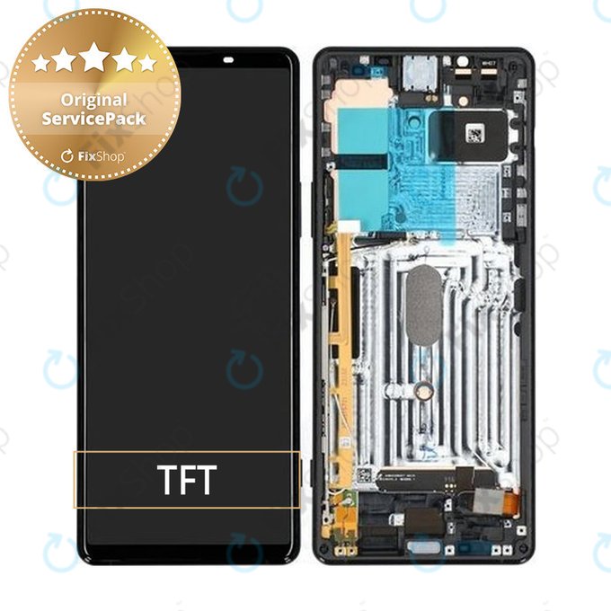 Sony Xperia 1 II - LCD zaslon + zaslon osjetljiv na dodir + okvir (crni) - A5019821A Originalni servisni paket