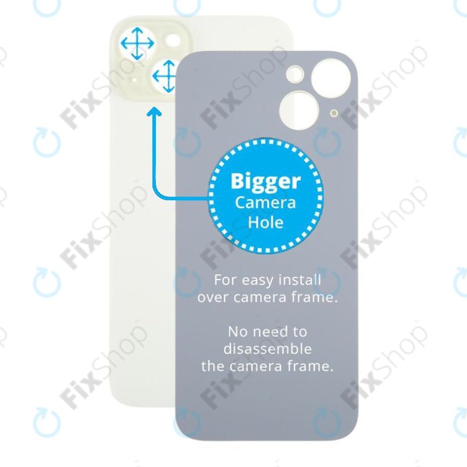 Apple iPhone 15 Plus - Staklo stražnjeg kućišta s većom rupom za kameru (Yellow)