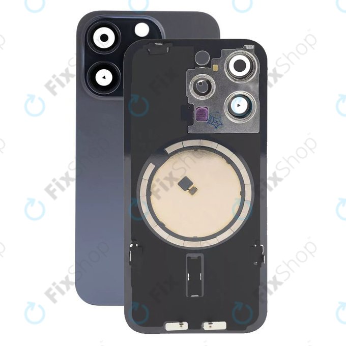Apple iPhone 15 Pro - Stražnje staklo kućišta + staklo kamere + metalni okvir + magsafe magnet (Blue Titanium)