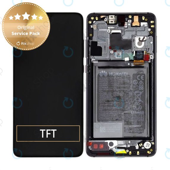 Huawei Mate 20 - LCD zaslon + zaslon osjetljiv na dodir + okvir + baterija (crna) - 02352ETG