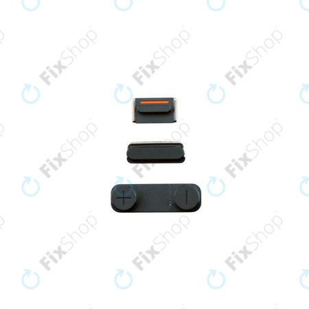 Apple iPhone 5 - Set bočnih gumba - Uključivanje + glasnoća + isključivanje zvuka (crno)