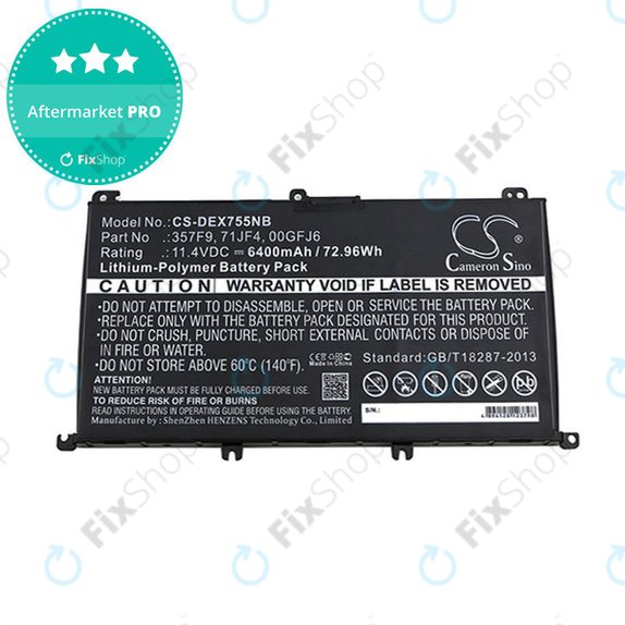 Baterija za Dell Inspirion 15, 6400mAh, Li-Pol, 11.4V, 357F9, HQ