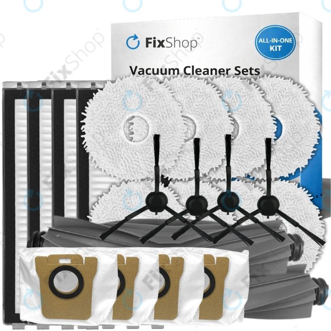 Set rezervnih dijelova za Xiaomi Dreame L20 Ultra, X20 Pro, X20 Pro Plus (2x Glavna četka, 4x Filter, 4x Bočna četka – crna, 8x Krpa za brisanje, 4x Vrećica za prašinu)