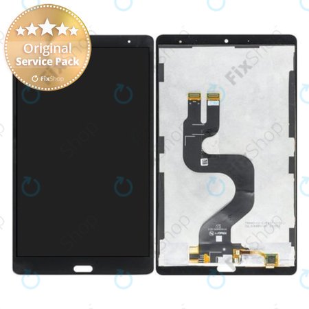 Huawei Mediapad M5 8 - LCD zaslon + zaslon osjetljiv na dodir + okvir + senzor otiska prsta (Space Gray) - 02351VKB