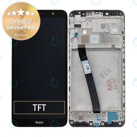 Xiaomi Redmi 7A - LCD zaslon + zaslon osjetljiv na dodir + okvir (mat crni) - 560610127000, 560610122000 Originalni servisni paket