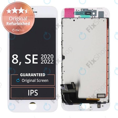 Apple iPhone 8, SE (2020), SE (2022) - LCD zaslon + zaslon osjetljiv na dodir + okvir (bijeli) Original Refurbished