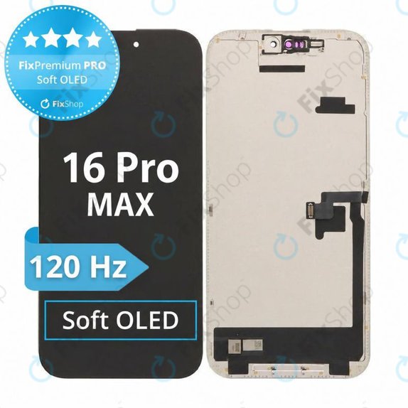 Zaslon Soft OLED 120Hz za iPhone 16 Pro Max, Dodirni ekran s okvirom, FixPremium PRO
