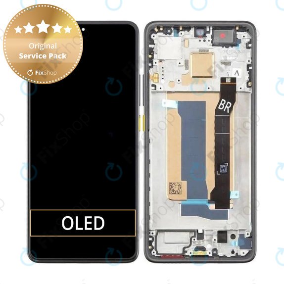 Zaslon za Xiaomi Poco X7 Pro, Zaslon osjetljiv na dodir s okvirom, Yellow, 56000100O1000, Genuine Service Pack