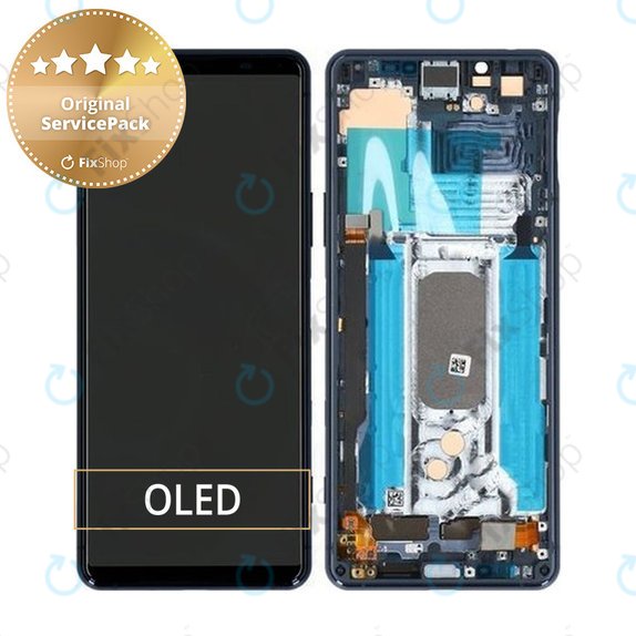 Sony Xperia 5 II - LCD zaslon + zaslon osjetljiv na dodir + okvir (plavi) - A5024934A Originalni servisni paket