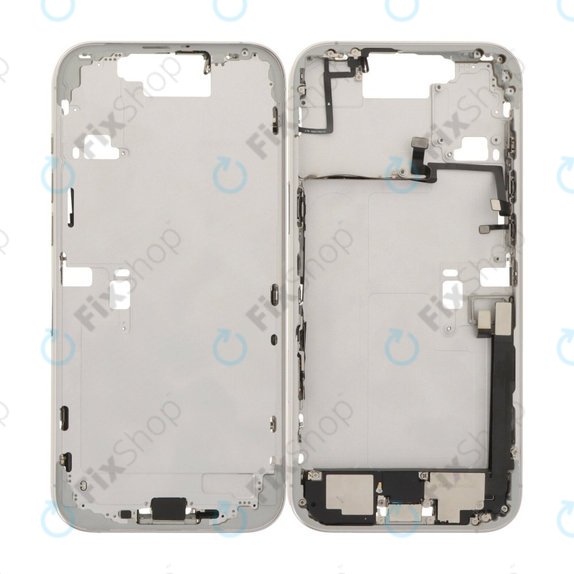 Apple iPhone 16 Pro Max - Srednji Okvir + Tipke za Uključivanje, Glasnoću i Kameru (White Titanium)
