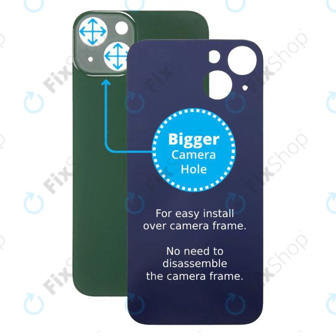 Apple iPhone 13 - Stražnje staklo kućišta s većom rupom za kameru (zeleno)