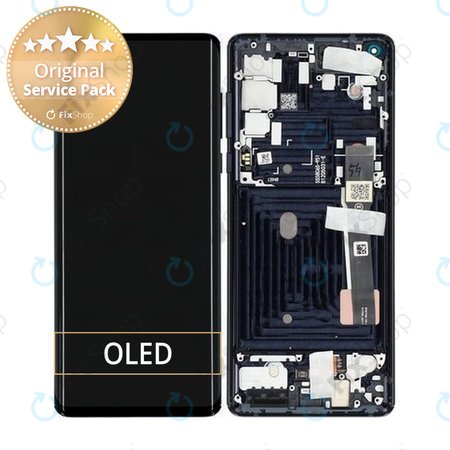 Motorola Edge - LCD zaslon + zaslon osjetljiv na dodir + okvir (solarno crni) - 5D68C16586, 5D68C16581, 5D68C17030 Originalni servisni paket