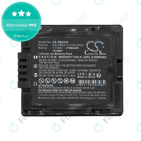 Baterija za Panasonic NV, PV, VDR, Hitachi DZ, 2160mAh, Li-Ion, 7.4V, BZ-BP14S, HQ