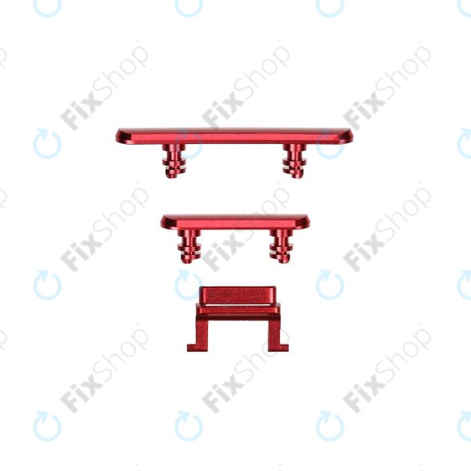 Apple iPhone XR - Set bočnih gumba - Napajanje + Glasnoća + Mute (crveno)