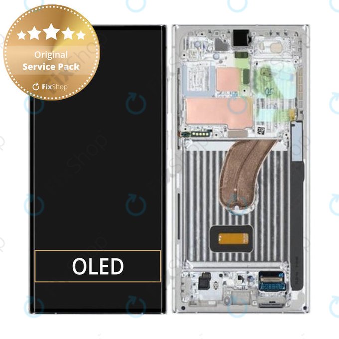 Samsung Galaxy S23 Ultra S918B - LCD zaslon + zaslon osjetljiv na dodir + okvir (Lime) (Sky Blue) - GH82-30466G, GH82-30465G originalni servisni paket