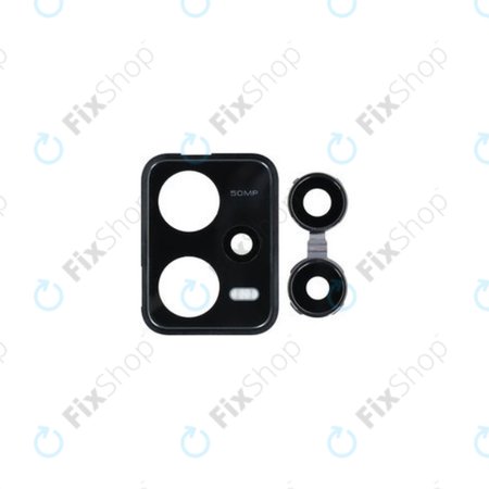 Xiaomi Redmi Note 12 Pro 5G - Leća stražnje kamere + okvir (ponoćno crna) - Originalni servisni paket