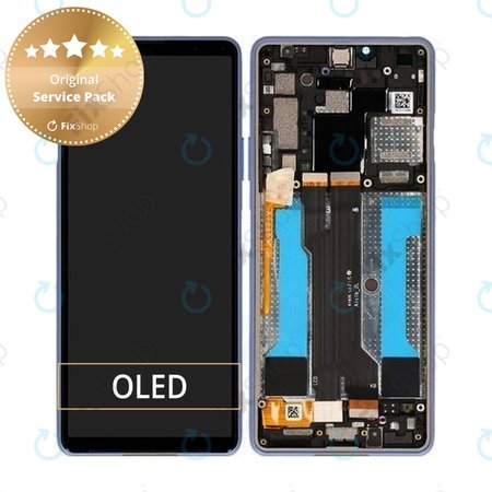 Sony Xperia 10 III - LCD zaslon + zaslon osjetljiv na dodir + okvir (plavi) - A5034094A Originalni servisni paket