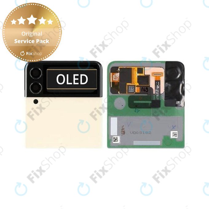 Samsung Galaxy Z Flip 3 F711B - LCD zaslon + zaslon osjetljiv na dodir + okvir (vanjski) (Cream) - GH97-26773B Genuine Service Pack
