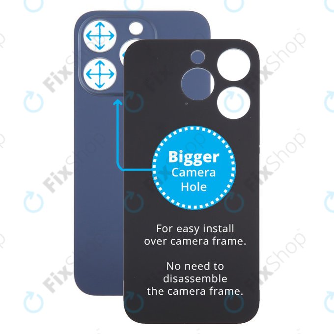 Apple iPhone 15 Pro - Staklo stražnjeg kućišta s većom rupom za kameru (Blue Titanium)