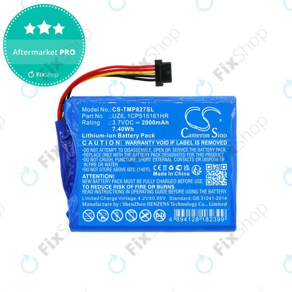 Baterija za TomTom Pro 8270, Pro 8275, 2000mAh, Li-Ion, 3.7V, UZ6, HQ