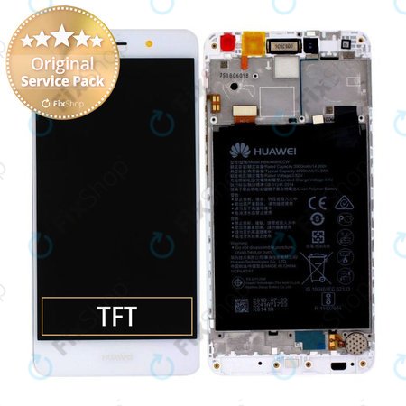 Huawei Y7 Dual - LCD zaslon + zaslon osjetljiv na dodir + okvir + baterija 4000mAh (srebrna) - 02351GJV