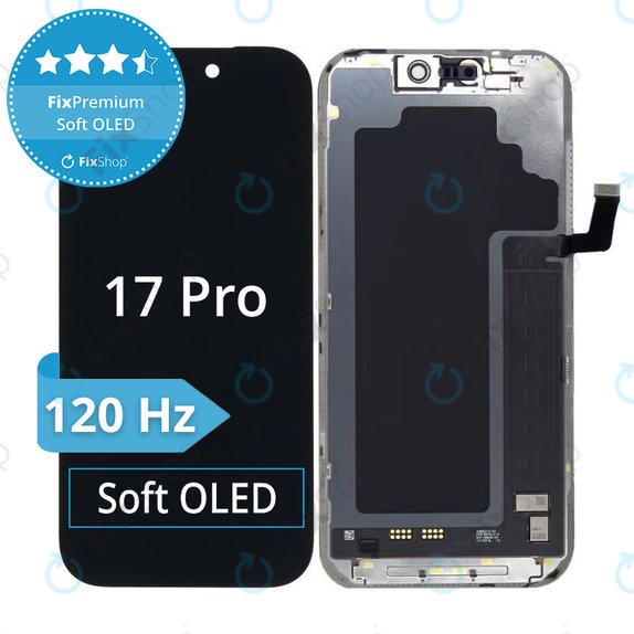 Zaslon Soft OLED 120Hz za iPhone 17 Pro, Dodirni ekran s okvirom, FixPremium