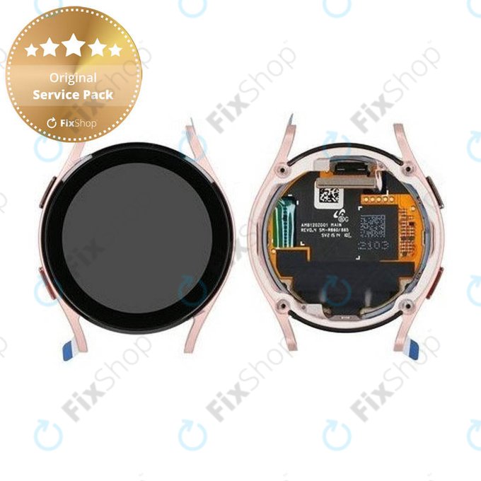 Samsung Galaxy Watch 4 40 mm R865 - LCD zaslon + zaslon osjetljiv na dodir + okvir (ružičasto zlato) - GH97-26411D Originalni servisni paket