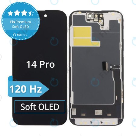 Zaslon Soft OLED za iPhone 14 Pro - Dodirno staklo + Okvir, DIAGNOSTIC