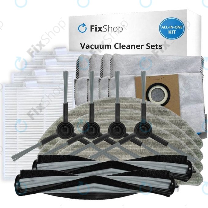 Set rezervnih dijelova za Xiaomi Viomi Alpha 2 PRO, V5 PRO, V5 (2x Glavne četke, 4x Filteri, 4x Bočne četke, 4x Krpice za mop, 4x Vrećice za prašinu)