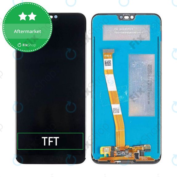 Huawei Honor 10 - LCD zaslon + zaslon osjetljiv na dodir + Senzor Odtlačku Prsta (Black) TFT