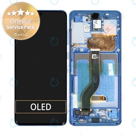 Samsung Galaxy S20 Plus G985F - LCD zaslon + zaslon osjetljiv na dodir + okvir (Aura plava) - GH82-22134H, GH82-22145H Originalni servisni paket