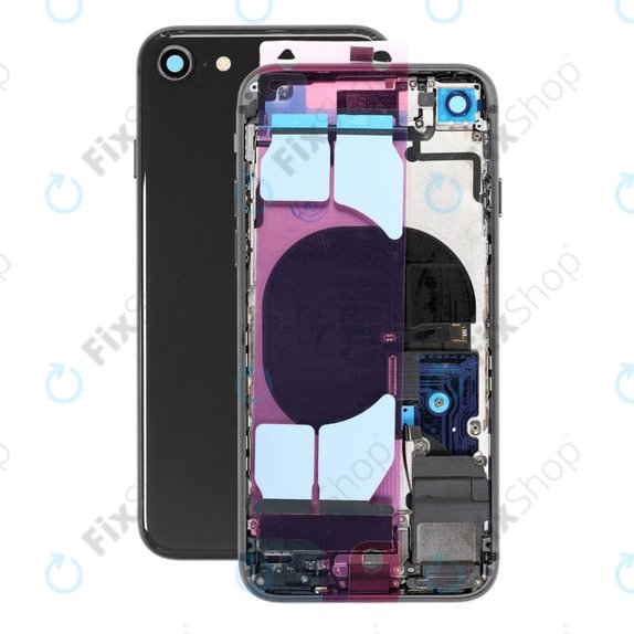 Apple iPhone SE (2. generacija 2020.) - Stražnje Maska s malim dijelovima (crno)