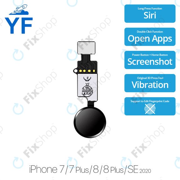Apple iPhone 7, 7 Plus, 8, 8 Plus, SE (2020), SE (2022) - Tipka Home YF (Space Gray, Black)