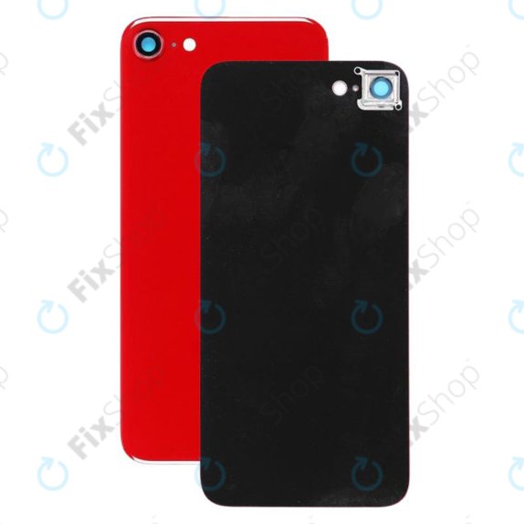 Apple iPhone 8 - Stražnje staklo kućišta + leća kamere (crveno)