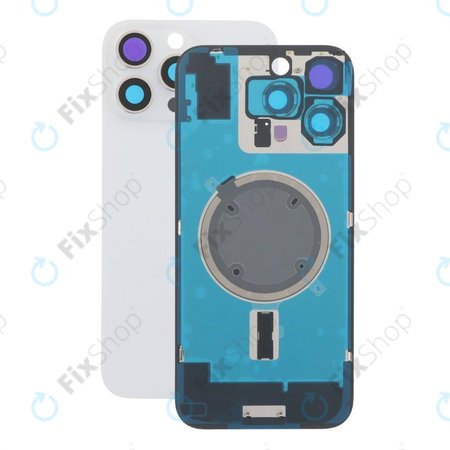 Apple iPhone 16 Pro Max - Stražnje staklo kućišta + staklo kamere + metalni okvir + Magsafe magnet (White Titanium)