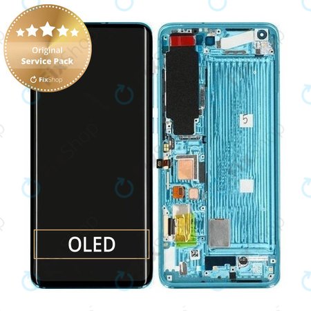 Xiaomi Mi 10 M2001J2G - LCD zaslon + zaslon osjetljiv na dodir + okvir (koraljno zelena) - 56000600J200 Originalni servisni paket