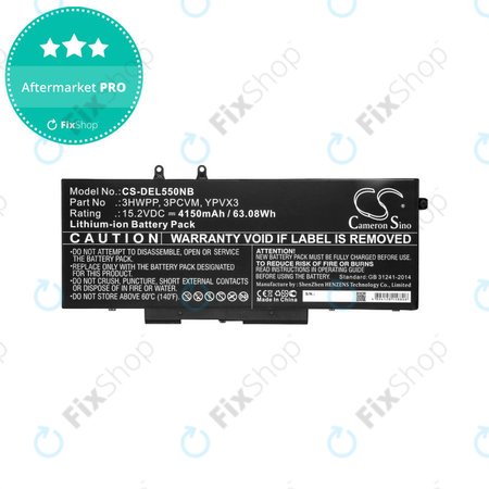 Baterija za Dell Latitude 5501, Latitude 5401, Latitude 14 5410, Latitude 15 5511, 4150mAh, Li-Ion, 15.2V, 3HWPP, HQ