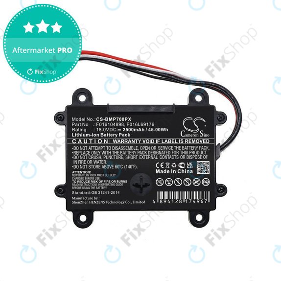 Baterija za Bosch Indego 350, 400, M 700, Indego S+ 350, 2500mAh, Li-Ion, 18V, F016104898, HQ