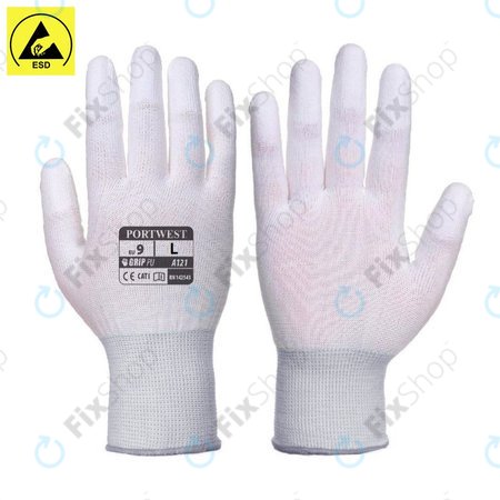 Tanke ESD rokavice z gumiranimi prsti (velikost L)