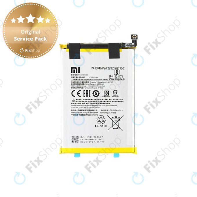Xiaomi Redmi 9A, A1, A2 - Baterija BN56, BN5F 5000mAh - 46020000425D Genuine Service Pack